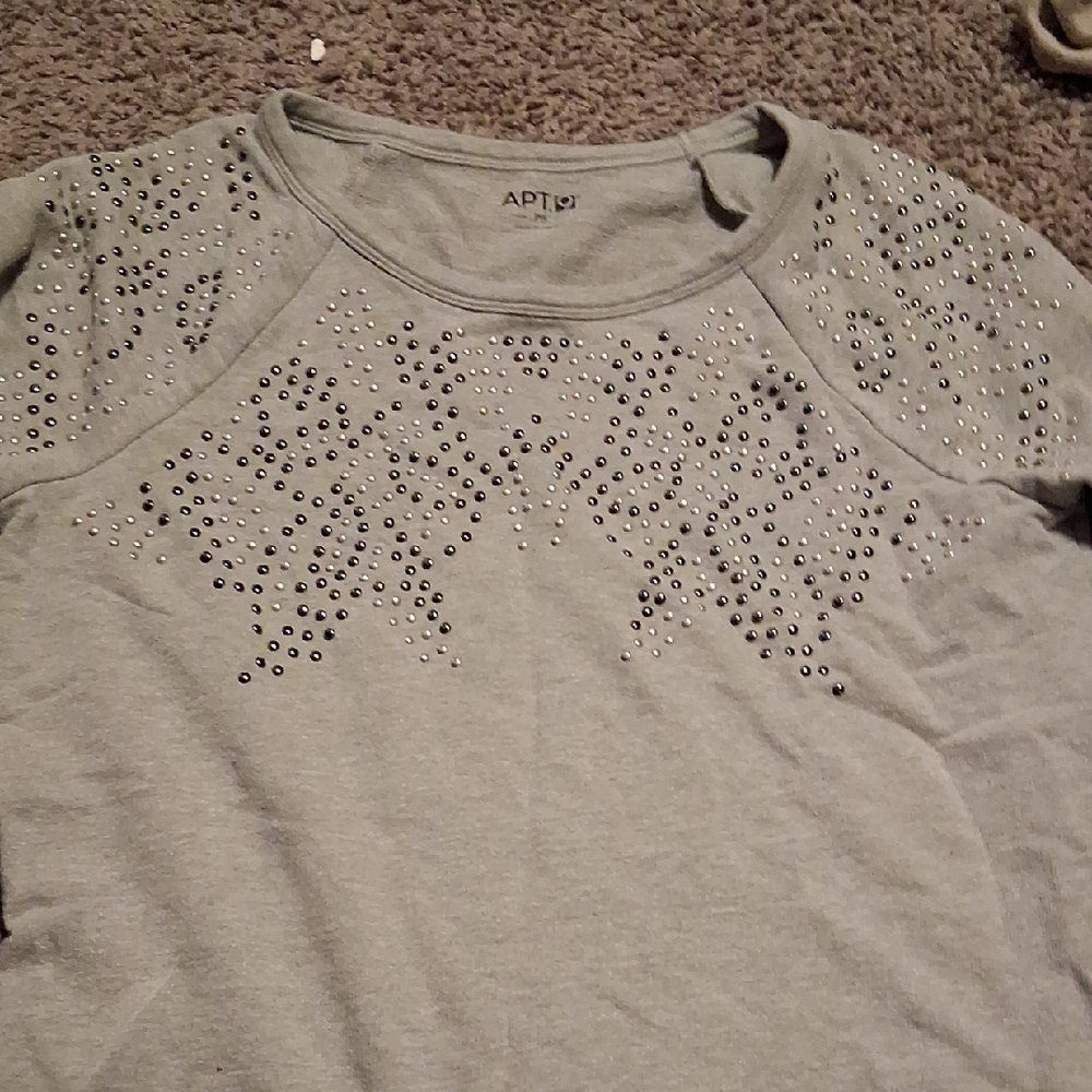 Apt. 9 Gray Studded Sweatshirt